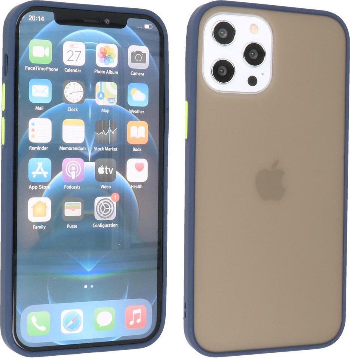 Hoesje Geschikt voor de iPhone 12 Pro Max - Hard Case Backcover Telefoonhoesje - Blauw