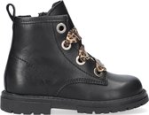 Pinocchio P1037 Veterboots - Laarzen Met Veters - Meisjes - Zwart - Maat 28