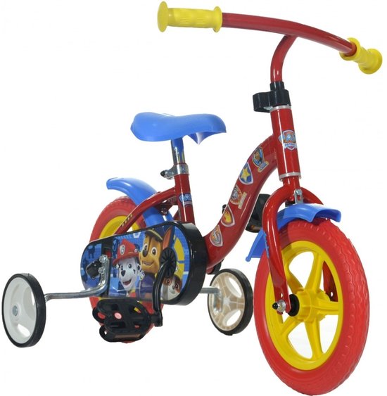 Dino Paw Patrol - Kinderfiets 10 Inch - van 1-3 Jaar - met Zijwieltjes - Jongensfiets Rood — afbeelding 2