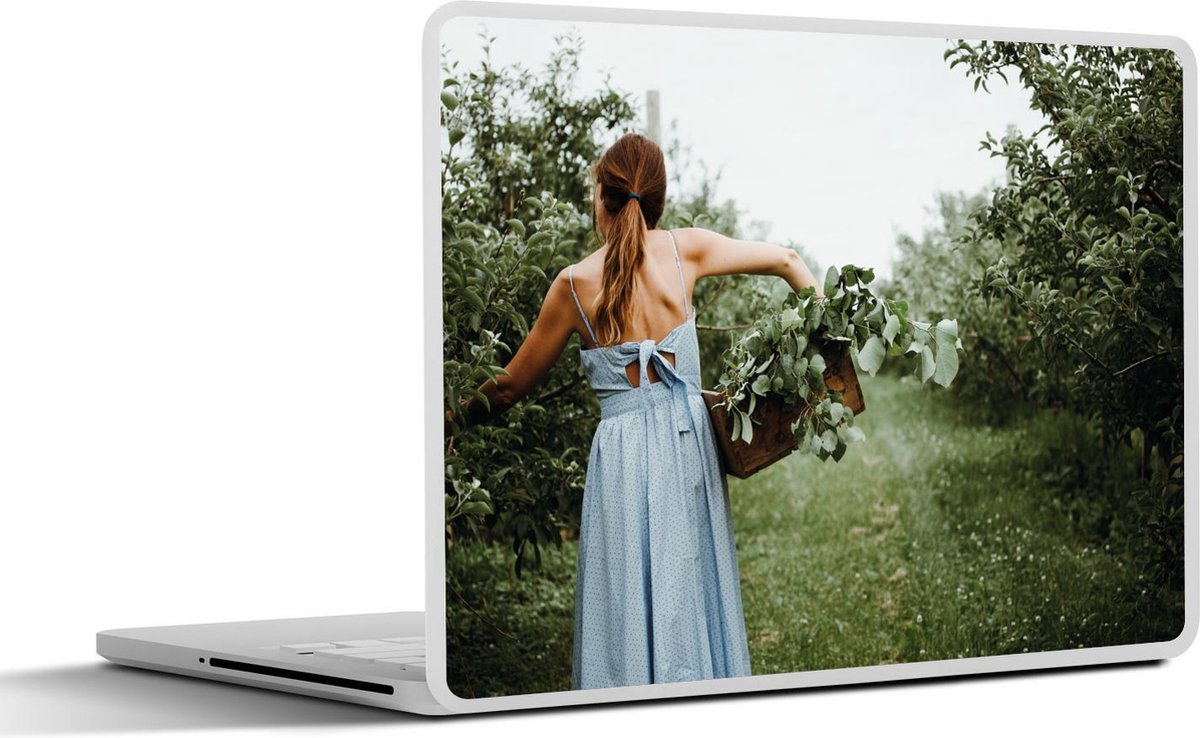 Afbeelding van product SleevesAndCases  Laptop sticker - 14 inch - Bladeren - Appels - Vrouw