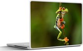 Laptop sticker - 14 inch - Roodoogmakikikker in de jungle - 32x5x23x5cm - Laptopstickers - Laptop skin - Cover