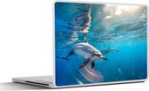 Laptop sticker - 17.3 inch - Dolfijn - Zon - Water - 40x30cm - Laptopstickers - Laptop skin - Cover
