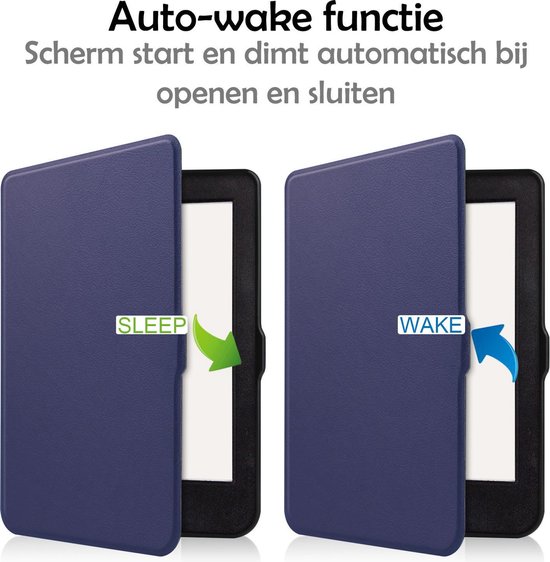 Hoesje Geschikt voor Kobo Nia Hoes Bescherm Hoesje Case Sleep Cover - Hoes Geschikt voor Kobo Nia Hoesje - Donkerblauw van Hoesje  — afbeelding 3