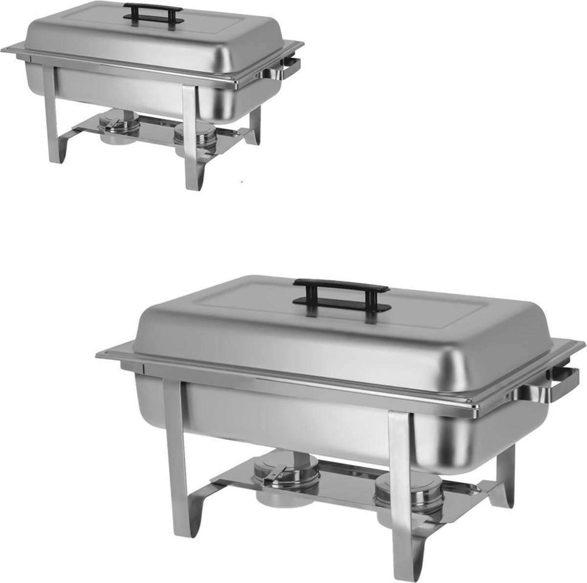 (2 stuks) Chafing Dish met deksel & roestvrijstalen poten | GGM Gastro