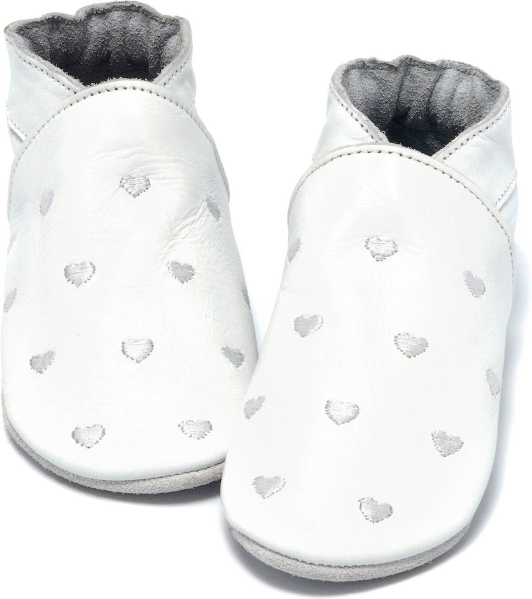 Baby Dutch Babyslofjes hartjes wit