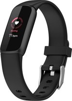 By Qubix Fitbit luxe bandje - Sportbandje met gesp - Maat: Small - Zwart Smartwatchbandje horlogeband polsband Armband Strap Band Watchband