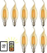 E14 LED lamp - 8-pack - 3 staps dimbaar - E14 kaarslamp vlam - 4W - 2500K warm wit