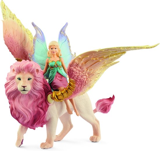 Schleich Bayala Vliegende Fee op Gevleugelde Leeuw Figuur – 70714