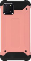 WLONS Rubber Kunststof Bumper Case Hoesje Geschikt Voor Samsung Galaxy Note 10 Lite - Goud Rose