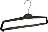De Kledinghanger Gigant - 40 x Broekhanger kunststof zwart met anti-slip broeklat (2 mm schuim), 40 cm