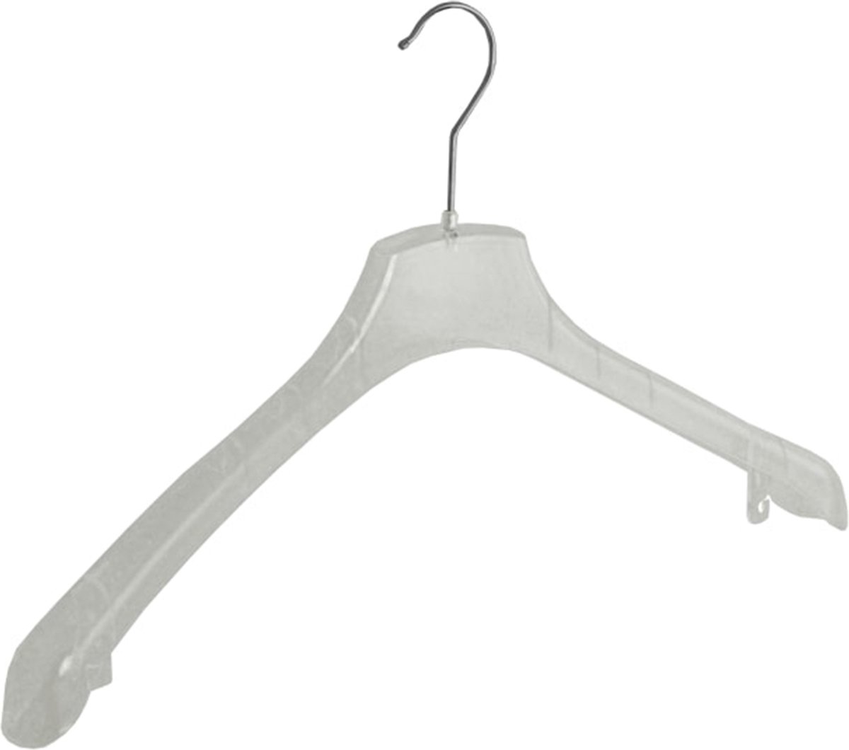 De Kledinghanger Gigant - 10 x Mantelhanger / kostuumhanger kunststof transparant met schouderverbreding, 45 cm