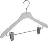 De Kledinghanger Gigant - 50 x Blouse / shirthanger kunststof frosted met rokinkepingen en anti-slip knijpers, 44 cm