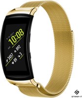 Milanees Smartwatch bandje - Geschikt voor  Samsung Gear Fit 2 / Gear Fit 2 Pro Milanese band - goud - Strap-it Horlogeband / Polsband / Armband