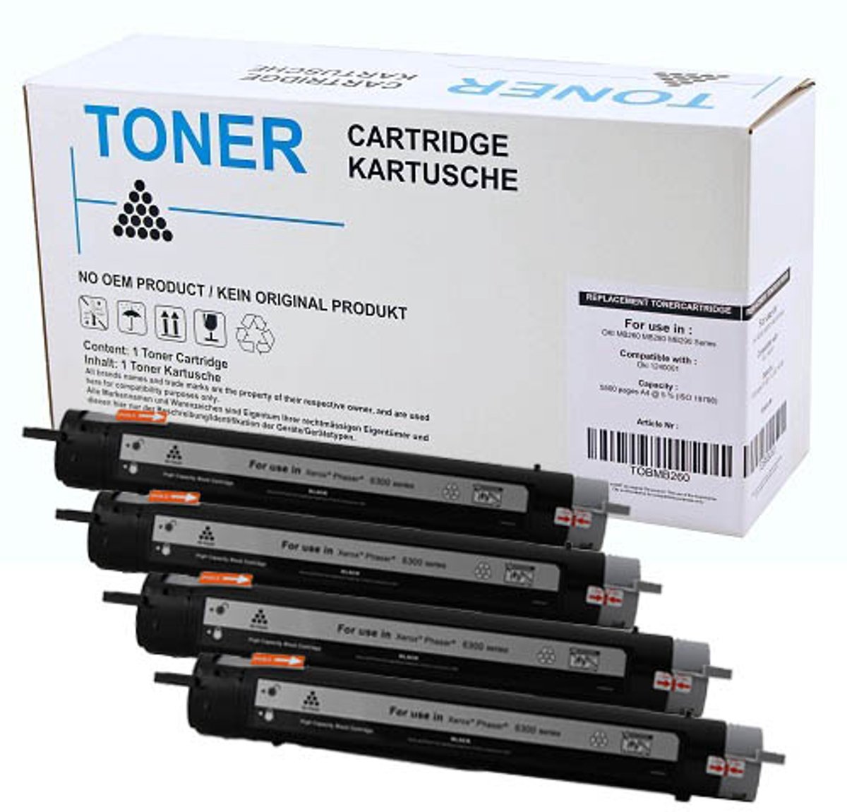 Set 4x ABC huismerk toner geschikt voor Xerox Phaser 6300 6300DN 6300N