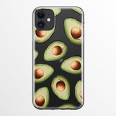 Apple iPhone 11 Hoesje - Transparant Siliconenhoesje - Flexibel - Met Voedselprint - Avocado