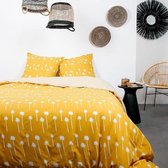 TODAY Tweepersoons bedset - 240 x 260 cm - Etnisch geel bedrukt katoen DESERT CHIK Namib