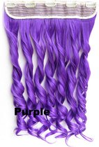 Clip in hair extensions 1 baan wavy paars - Purple
