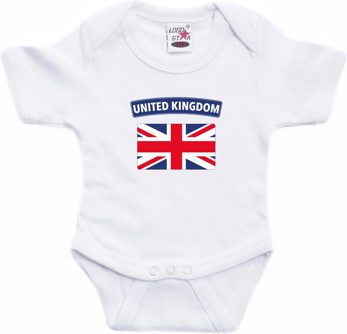 United Kingdom baby rompertje met vlag wit jongens en meisjes - Kraamcadeau - Babykleding - Verenigd Koninkrijk landen romper 92