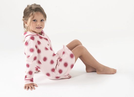 Little Label - Nightgown Filles - Chemise de nuit modèle - Fuchsia, Rose - Imprimé à pois - Taille 110-116 - Katoen BIO doux