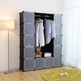 SONGMICS Armoire avec 2 tringles à vêtements, armoire combinée modulable, système enfichable peu encombrant, 143 x 36 x 178 cm, noir LPC30H
