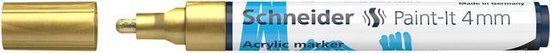 Gouden Schneider Paint-It 4mm acrylmarker, met dop ernaast.