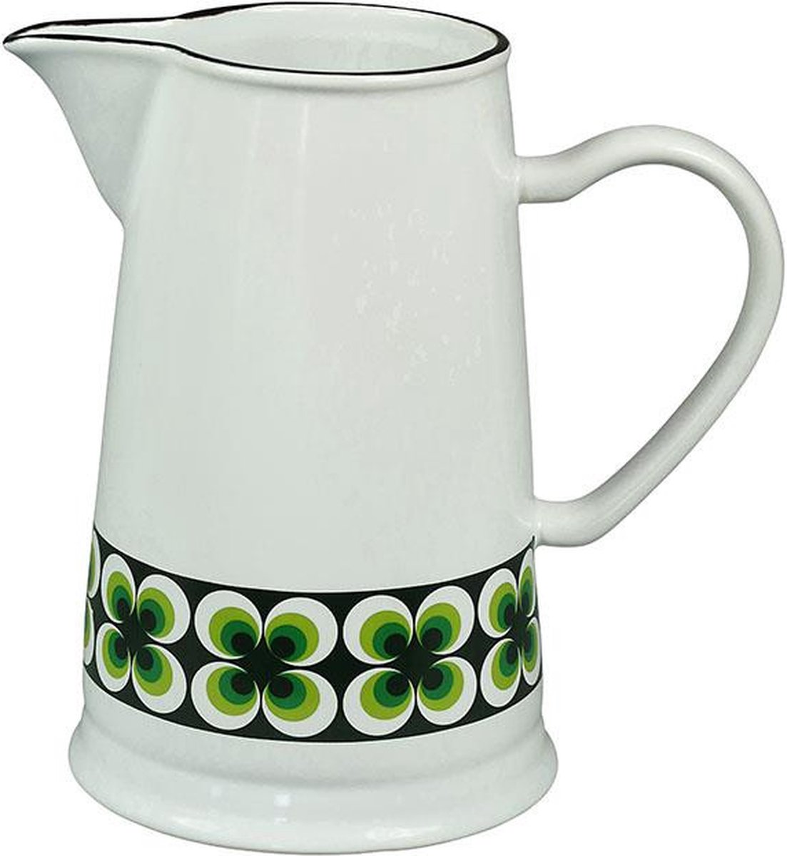 CABANAZ - schenkkan, Ramona, retro, keramiek, PITCHER, 1.6 liter, groen