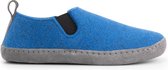 Travelin' In-Home Dames Sloffen - Wollen pantoffels - Suede zool - Petrol blauw - Maat 38