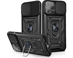 Hoesje geschikt voor Samsung Galaxy A22 5G - Backcover - Rugged Armor - Camerabescherming - Extra valbescherming - TPU - Zwart