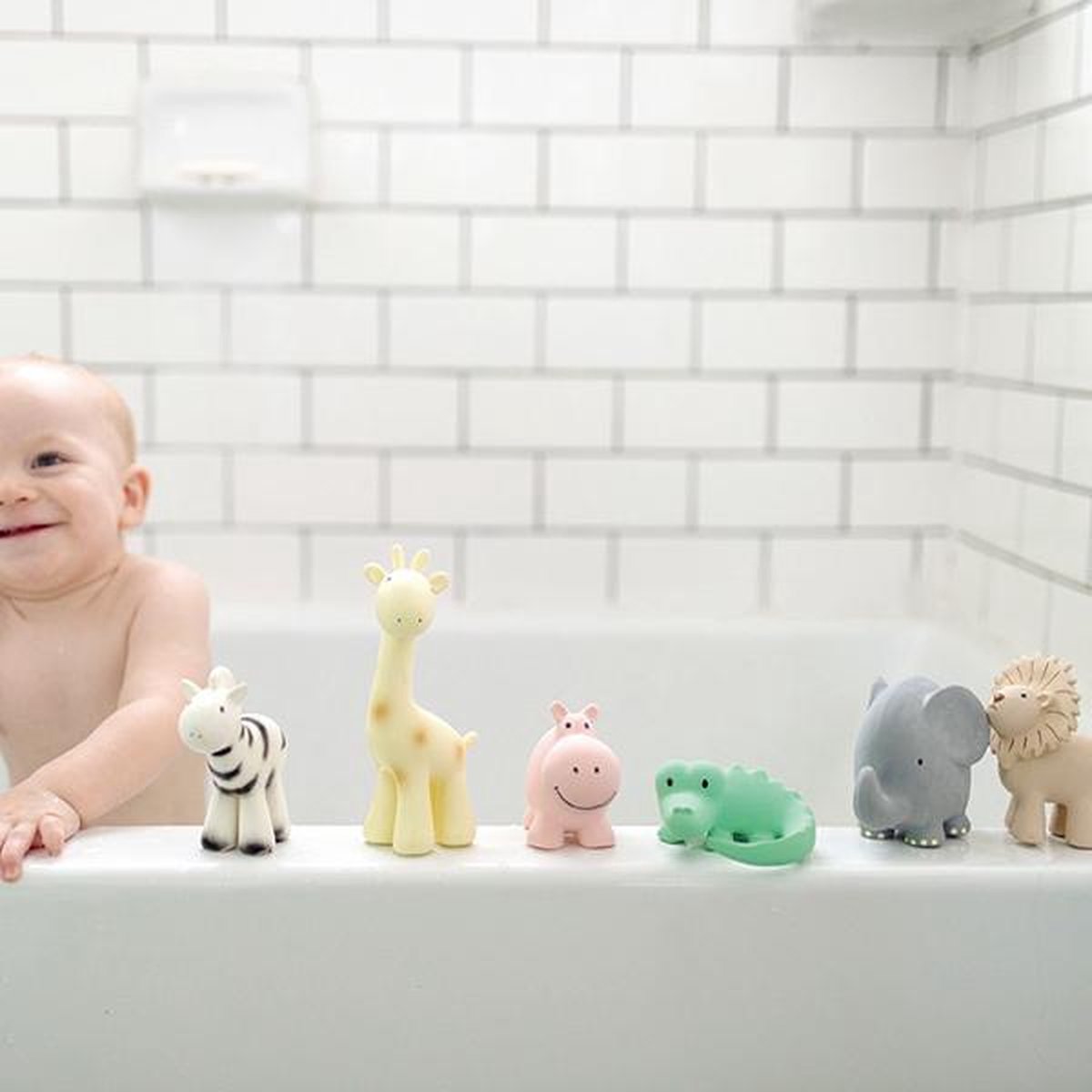 TIKIRI Mijn Eerste Safaridiertje - Olifant - In Natuurlijk Rubber - Met Belletje - 0 Jaar — afbeelding 10