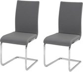 LEA Set van 2 eetkamerstoelen - grijs tin - eigentijdse stijl - B 43 x D 56 cm