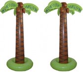 2x stuks opblaasbare deco palmboom 165 cm - Tropische Hawaii feestartikelen/versieringen