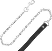 Darkness zwart furry collar met leash