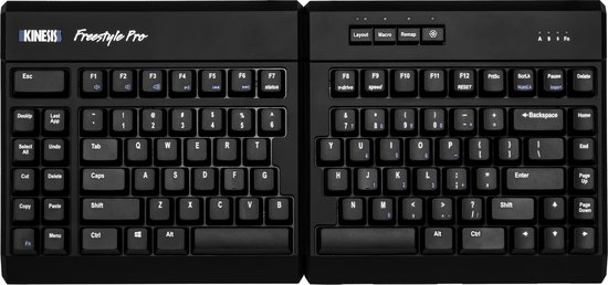Kinesis Freestyle2 ergonomisch toetsenbord - splitsbaar - programmeerbaar - lichtgewicht - zwart