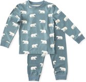 Little Label Pyjama Jongens - Maat 74-80 - Blauw, Wit - Zachte BIO Katoen