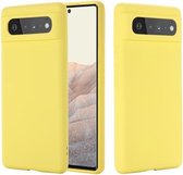 Voor Google Pixel 6 Pure Color Liquid Silicone Shockproof Full Coverage Case (geel)