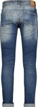 Achterkant van een blauwe Cars Jeans spijkerbroek, slim fit model. Rolde broekspijpen en lichte wassing.