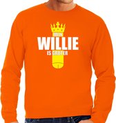 Pull Kingsday mon Willie est plus grand avec couronne orange - hommes - outfit Kingsday / vêtements / pull XL