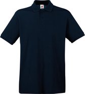 Donkerblauw polo shirt premium van katoen voor heren - Polo t-shirts voor heren L (EU 52)