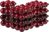 88x stuks glazen kerstballen rood/donkerrood 4, 6 en 8 cm mat/glans - Kerstversiering/kerstboomversiering