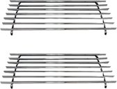 2x Stuks grote pannen onderzetters van metaal/chroom 56 x 26 cm - Onderzetters voor ovenschalen en kookpannen