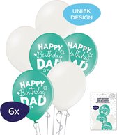 Happy Birthday Dad Ballonnen - Bedrukte Ballonnen - Groen - 6 Stuks