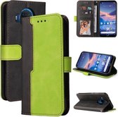 Voor Nokia G10/G20 Zakelijke Stiksels-Kleur Horizontale Flip PU Lederen Case met Houder & Kaartsleuven & Fotolijst (Groen)