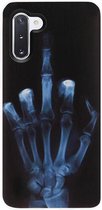- ADEL Siliconen Back Cover Softcase Hoesje Geschikt voor Samsung Galaxy Note 10 - Schedel Middelvinger