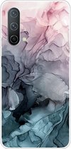 OnePlus Nord CE Hoesje - Mobigear - Marble Serie - TPU Backcover - Zwart / Roze - Hoesje Geschikt Voor OnePlus Nord CE