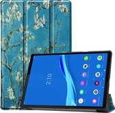 Lenovo Tab M10 Plus Hoes - Mobigear - Tri-Fold Serie - Kunstlederen Bookcase - Almond Blossoms - Hoes Geschikt Voor Lenovo Tab M10 Plus