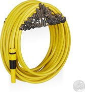 Bol.com tuinslanghouder gietijzer - rozen - hangend - 13 x 27 x 15 - wandslanghouder - brons aanbieding