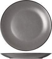 Speckle grey met zwarte rand Set van 6 dessertborden