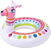 zwemband alpaca junior 55 x 40 cm wit/roze
