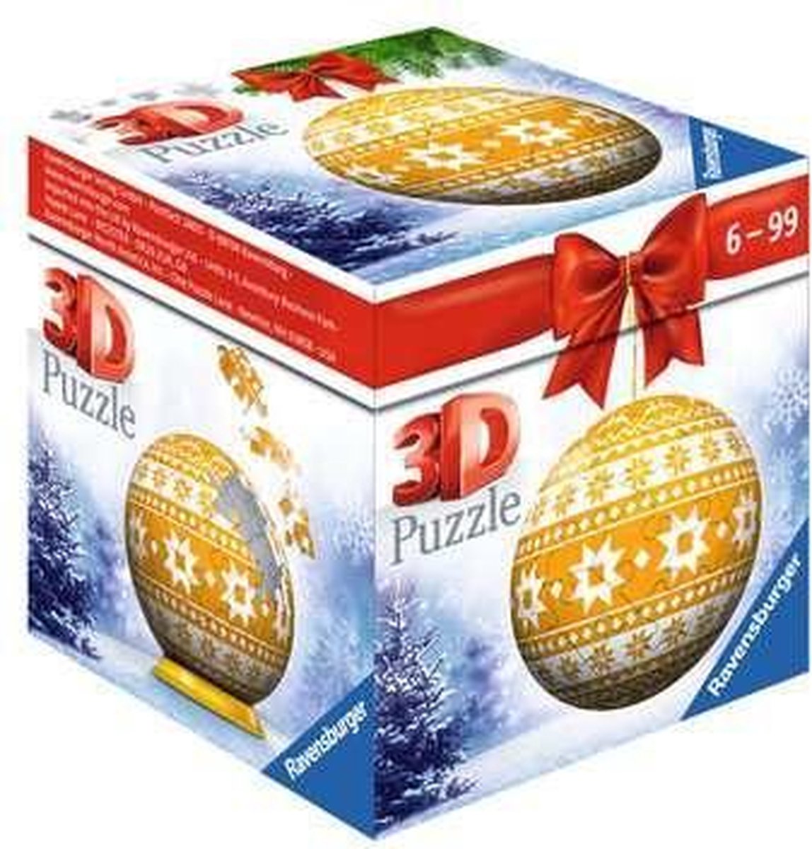 Ravensburger Kerstbal Kerstboom - 3D puzzel - puzzelbal - 54 stukjes - Geel  | bol.com