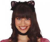 Fiestas Verkleed diadeem katten/luipaard oren/oortjes - meisjes/dames - Carnaval
